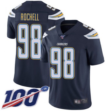 Los Angeles Chargers NFL Football Isaac Rochell Navy Blue Jersey Men Limited  #98 Home 100th Season Vapor Untouchable